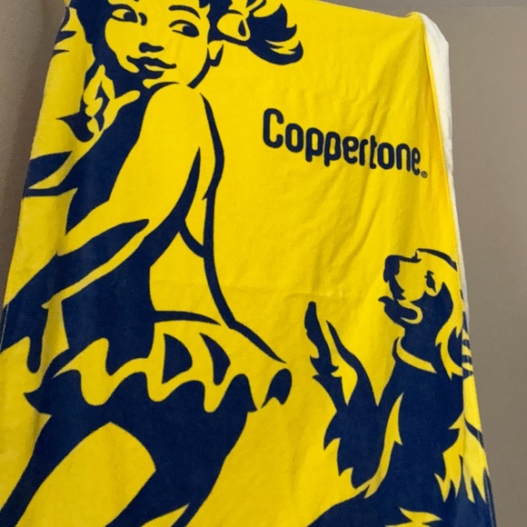 NWOT Coppertone Yellow and Blue Beach Towel 3ft x 5ft - Picture 1 of 1